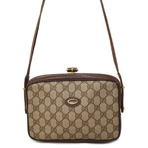 Gucci GG Plus Monogram Flat Messenger Crossbody Bag Brown